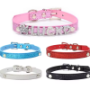Diamond Letter PU Dog Collar Lace Decoration Simple Cute Style Training Pet Accessories Collars Features Nylon Animal
