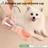 主图-2 Pet Accessories Eco-Friendly Portable Dog Water Bottle 2 in 1 Plastic Outdoor Travel Pet Drinking Cup Food Feeder for Small Dogs
