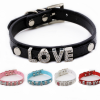 Diamond Letter PU Dog Collar Lace Decoration Simple Cute Style Training Pet Accessories Collars Features Nylon Animal