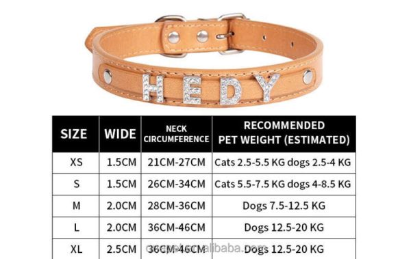 Diamond Letter PU Dog Collar Lace Decoration Simple Cute Style Training Pet Accessories Collars Features Nylon Animal