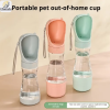 主图-4 Pet Accessories Eco-Friendly Portable Dog Water Bottle 2 in 1 Plastic Outdoor Travel Pet Drinking Cup Food Feeder for Small Dogs
