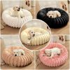 主图-6 Factory Hot Sale New Vertical Rabbit Plush Round Pet Bed Soft and Comfortable Donut Dog Bed Washable Cat Mat Warm Pet Mat